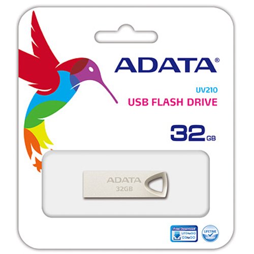 محرك فلاش USB UV210 Adata Classic 32G USB 2.0 Flash Drive Gold Retail (Auv210-32G)