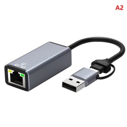 تحويلة 2in1 USB مزدوج الواجهة Mbps USB إلى USB محول إيثرنت سرعة فائقة لأجهزة الكمبيوتر المحمول 