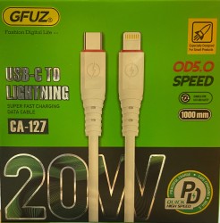 GFUZ كابل تايب سي الى ايفون شحن سريع للغاية 20 وات ونقل بيانات طول الكابل 1م موديل CA-127