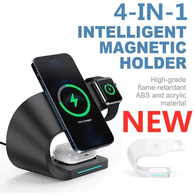  LFX-178 قاعدة شحن لاسلكية 3 في 1 متوافق مع هواتف Apple iPhone وApple Watch وAirpods؛ محطة شحن MagSafe بقدرة 15 وات  3.0 للشحن السريع