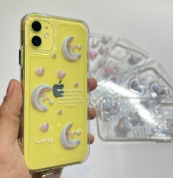 Lucky كفر شفاف برسومات ثلاثية الابعاد من السيليكون الناعم لهاتف ايفون 