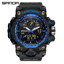 ساعة ساندا للرجال 5ATM مقاومة للماء رياضية رقمية SANDA WATCH