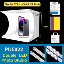 بولوز 2 LED صندوق إضاءة صغير استوديو الصور 1100LM التصوير مع ضوء و 6 خلفيات ملونة