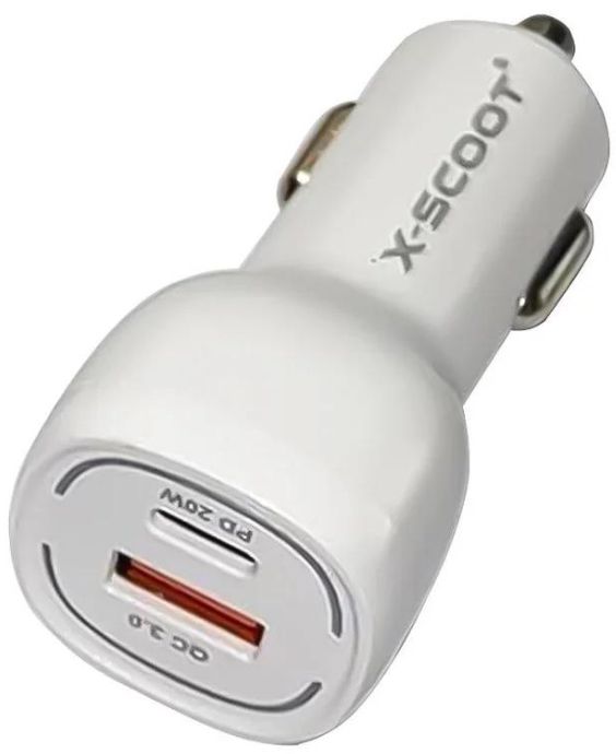 X-Scoot XC-307 شاحن سيارة PD Type-C + QC3.0 USB 20W شحن سريع