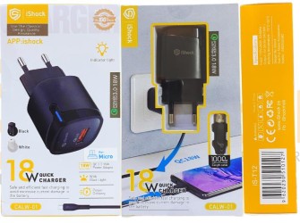 ishock شاحن موبايل calw-01 18W QC3.0 يدعم الشحن السريع 