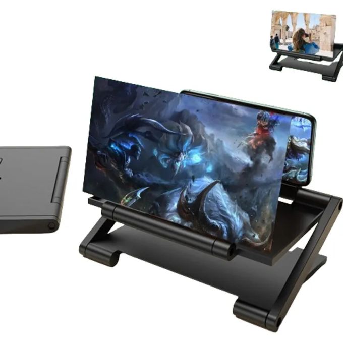 مكبر شاشة الموبايل ثلاثية الأبعاد HD قابلة للطي مع ستاند 