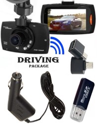 دريفينج بكج ( كاميرا سيارة Blackbox DVR HD + تحويلة بطاقات الذاكرة متعددة ، USB 2.0 + تحويلة OTG )