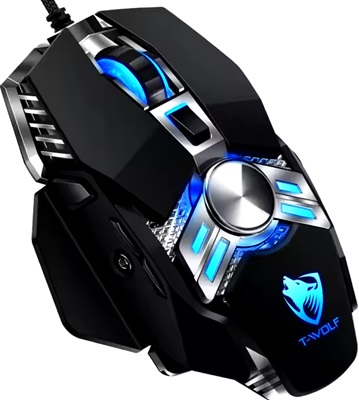 WARRIOR المعدني - جيمنج ماوس 6400 DPI ميكانيكال T-Wolf V10