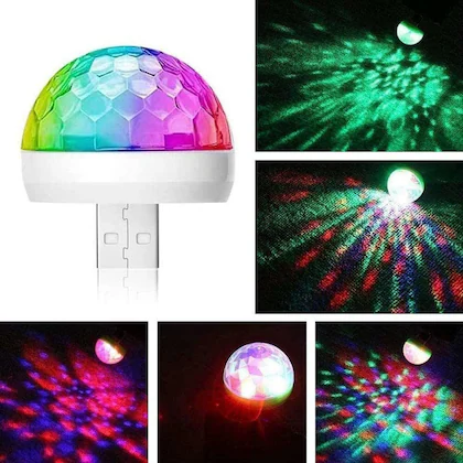 كرة اضواء الحفلات USB صغيرة ملونة 