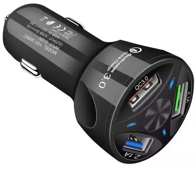 شاحن سيارة 7 امبير 3 مداخل USB من GFUZ® موديل CR - 66 
