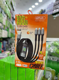 كابل الشحن السريع 3 في 1 GFUZ بقوة 100 واط (CA-164)