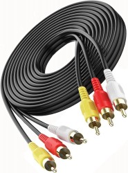 كابل RCA 3 إلى 3 صوت وصورة AV Composite عالي الجودة