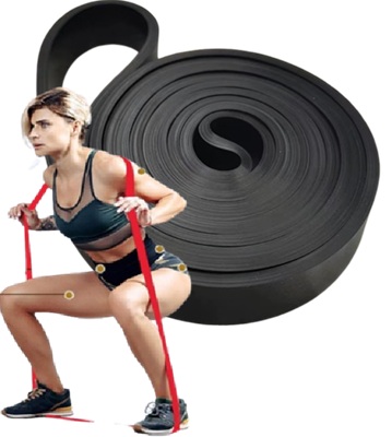 أشرطة لياقة بدنية مرنة لتدريب القوة والتنقل واللياقة البدنية المنزلية (أسود، 25-65LB)