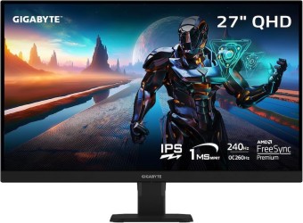 Gigabyte GS27QXA مقاس 27 بوصة - دقة QHD، لوحة SuperSpeed IPS - معدل تحديث 240 هرتز (مع إمكانية رفعه إلى 260 هرتز) - زمن استجابة 1 مللي ثانية - دعم HDR400 وAMD FreeSync Premium - شاشة